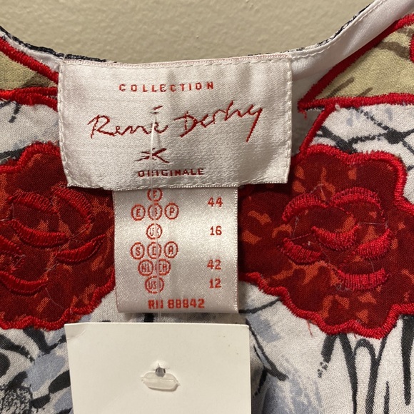 NWT Rene Derby Printed Mid Length Dress - Picture 9 of 13